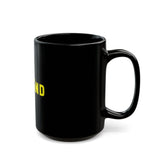 Upland Logo Black Coffee Mug — Yellow UPLAND Design (11oz, 15oz)