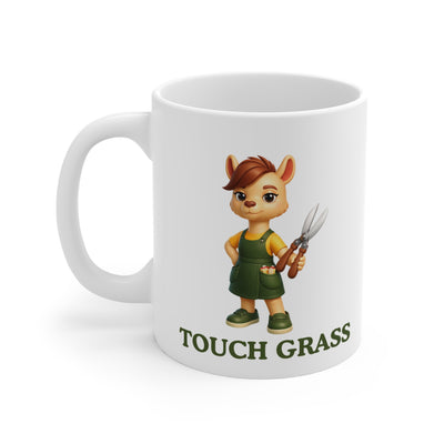 Touch Grass Mug — Cute Gardener Uppie Coffee Cup